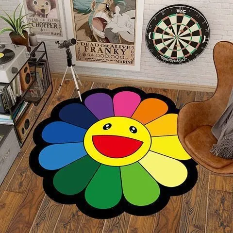 Artistic Flower Shaped Area Rug Stornfield