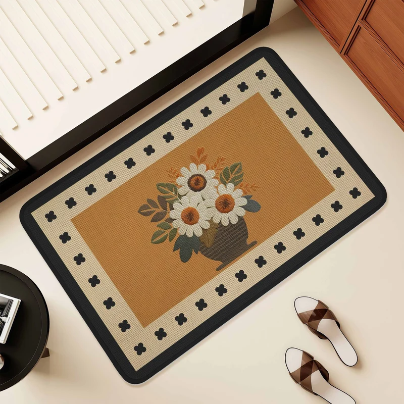 Artistic Floral Design Area Mat Stornfield