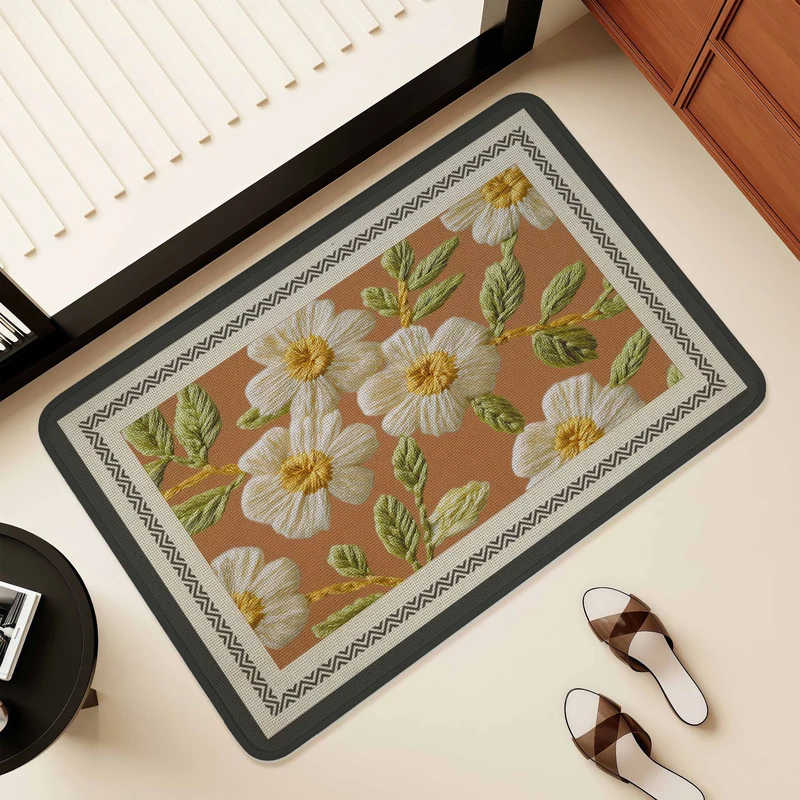 Artistic Floral Design Area Mat Stornfield
