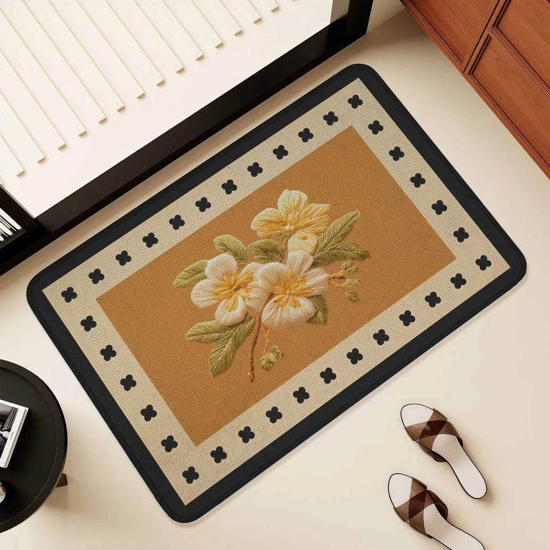 Artistic Floral Design Area Mat Stornfield