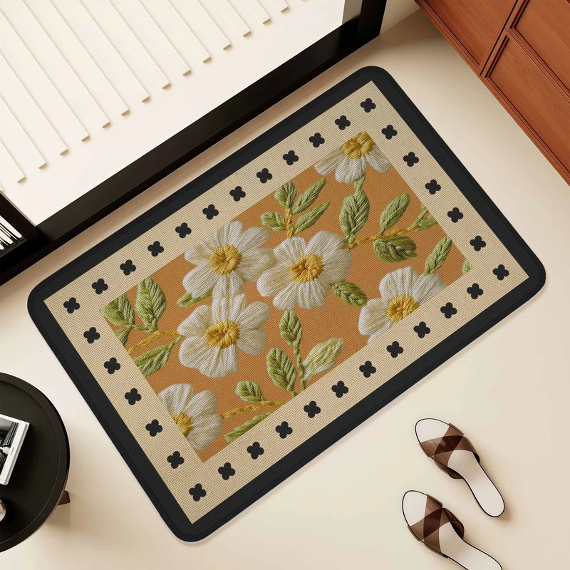 Artistic Floral Design Area Mat Stornfield