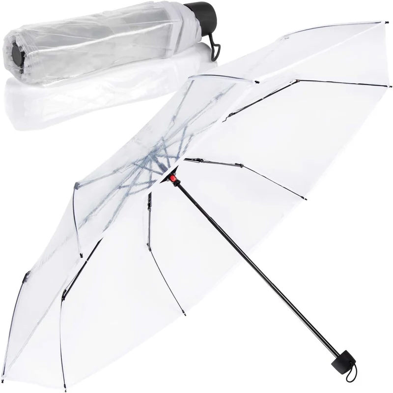 Transparenter Regenschirm 100cm - Durchsichtiger Stockschirm Elegant