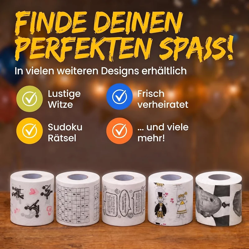 Just Married Toilettenpapier - Lustiges Hochzeitsgeschenk