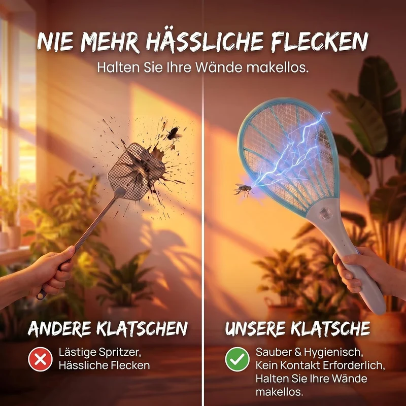 Elektrische Fliegenklatsche - Mücken- & Insektenvernichter