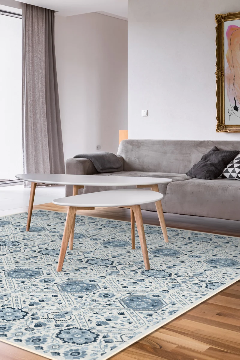 Hangi Blau Teppich