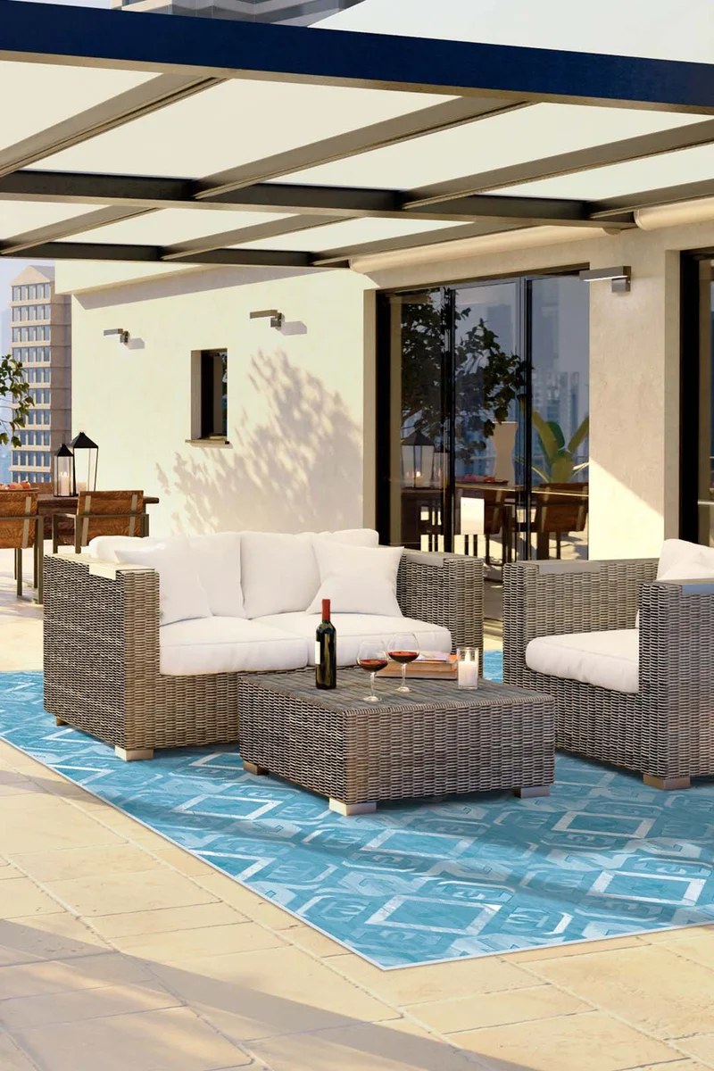 Outdoor Karree Achat Teppich