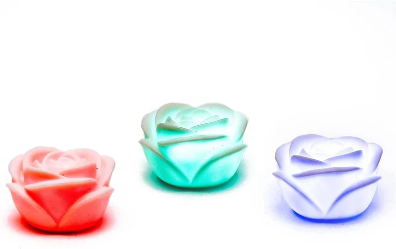 LED Rose 3er Set - Romantische Tischdeko mit Farbwechsel