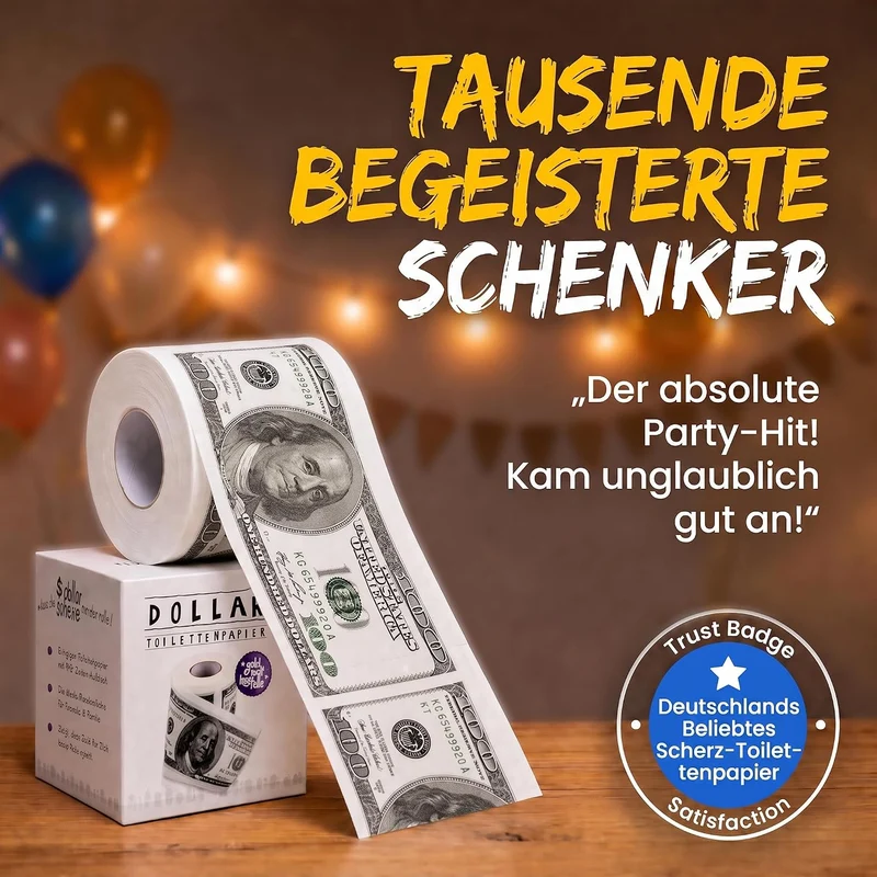 $100-Schein Klopapier – Lustiges Scherzartikel-Geschenk für Wichteln