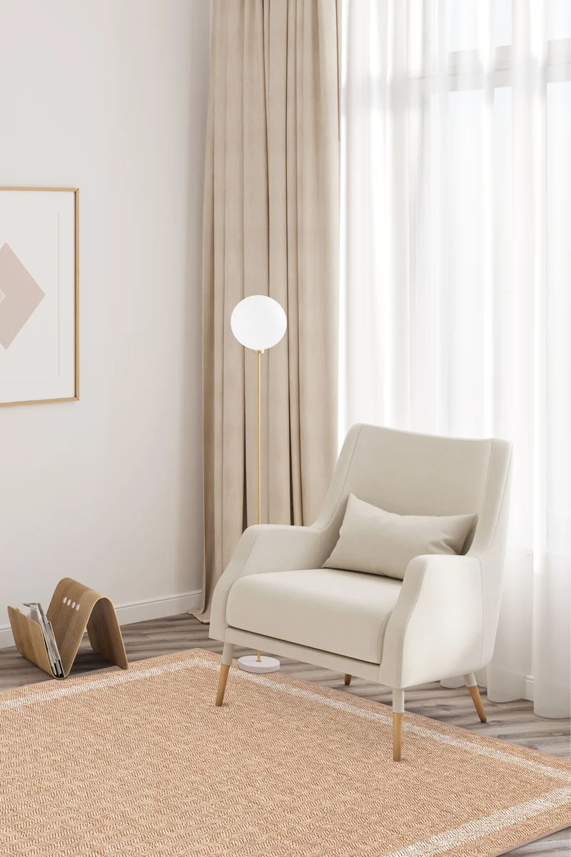 Jute-Haptik Ava Crema Teppich