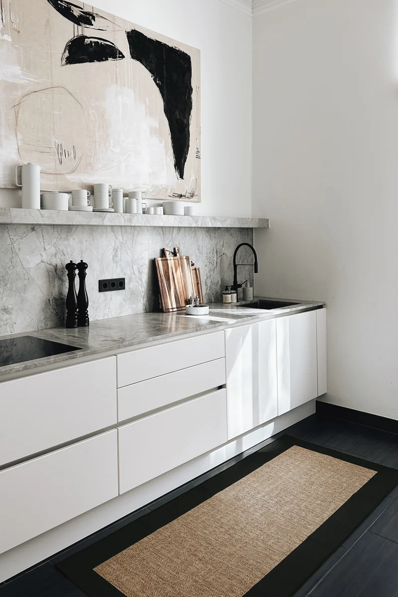 Jute-Haptik Alisa Espresso Teppich