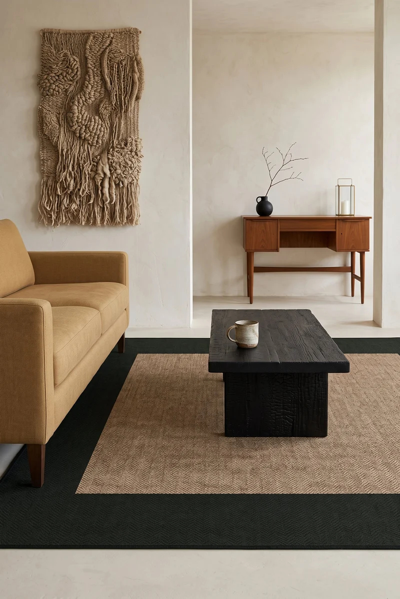 Jute-Haptik Alisa Espresso Teppich