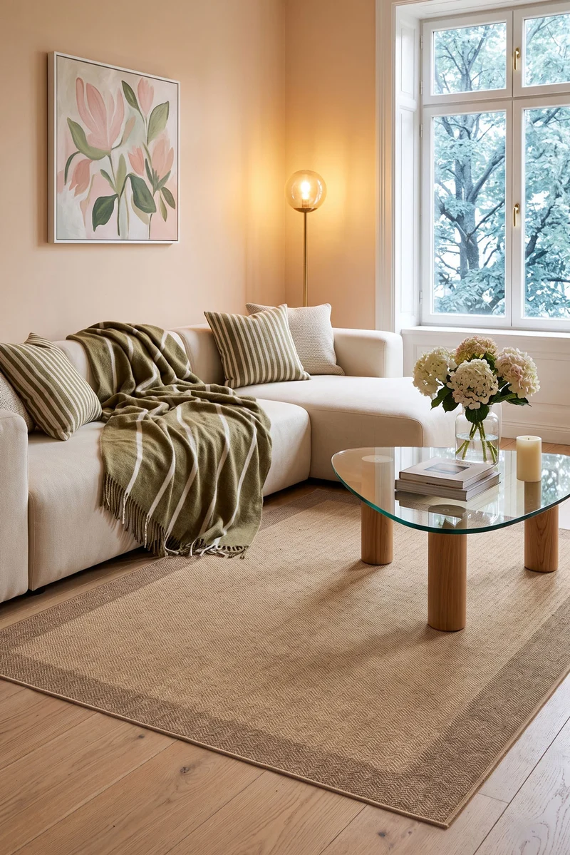 Jute-Haptik Alisa Crema Teppich