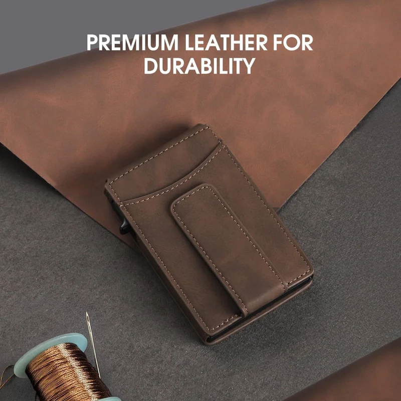 Minimalist RFID-Blocking Leather Card Wallet Stornfield