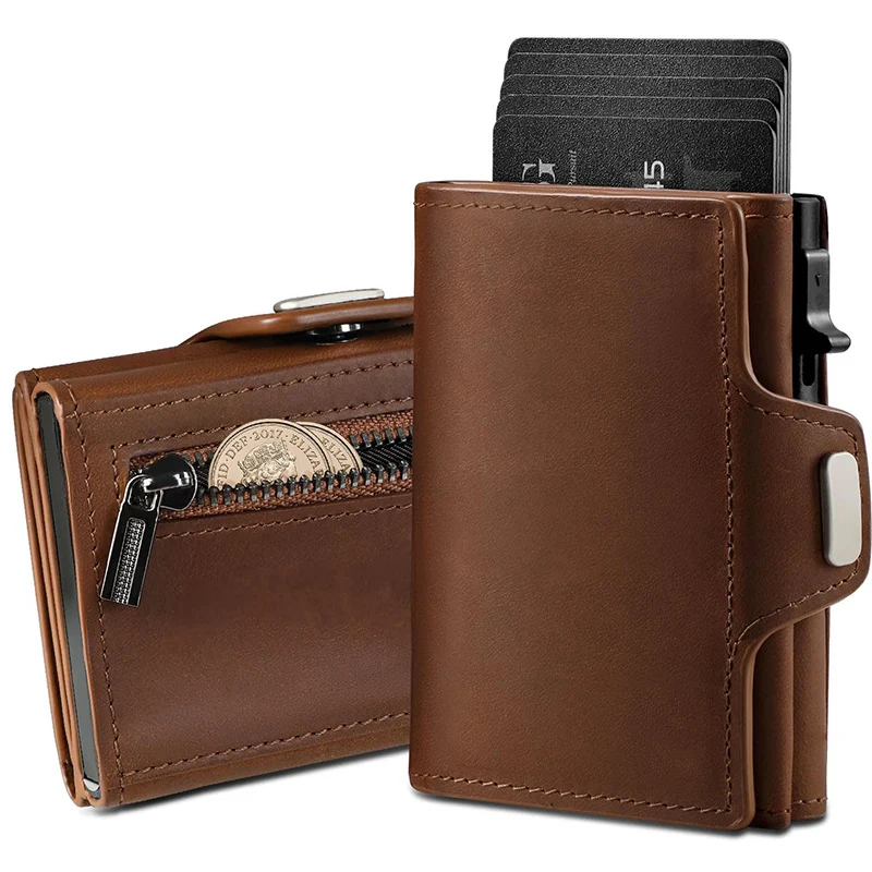Compact RFID-Blocking Leather Coin Wallet Stornfield
