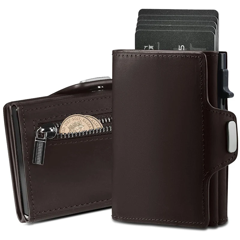 Compact RFID-Blocking Leather Coin Wallet Stornfield