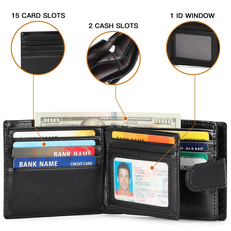 Classic RFID-Blocking Leather Bi-Fold Wallet Stornfield