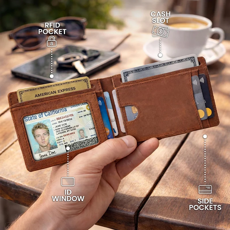 Premium Leather Wallet with AirTag Holder Stornfield