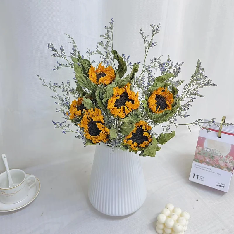 Getrocknete Blumen Baumwollanordnung