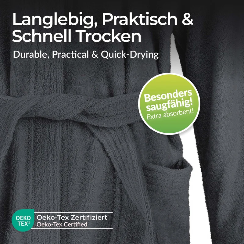 etérea Baumwolle Frottee Bademantel mit Kapuze Livie