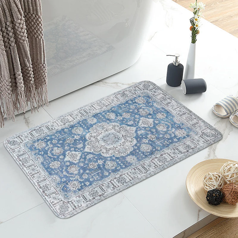 Vintage-inspired runner rug for hallway and kitchen with medallion pattern and non-slip backing Stornfield