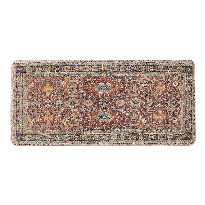 Vintage-inspired runner rug for hallway and kitchen with medallion pattern and non-slip backing Stornfield