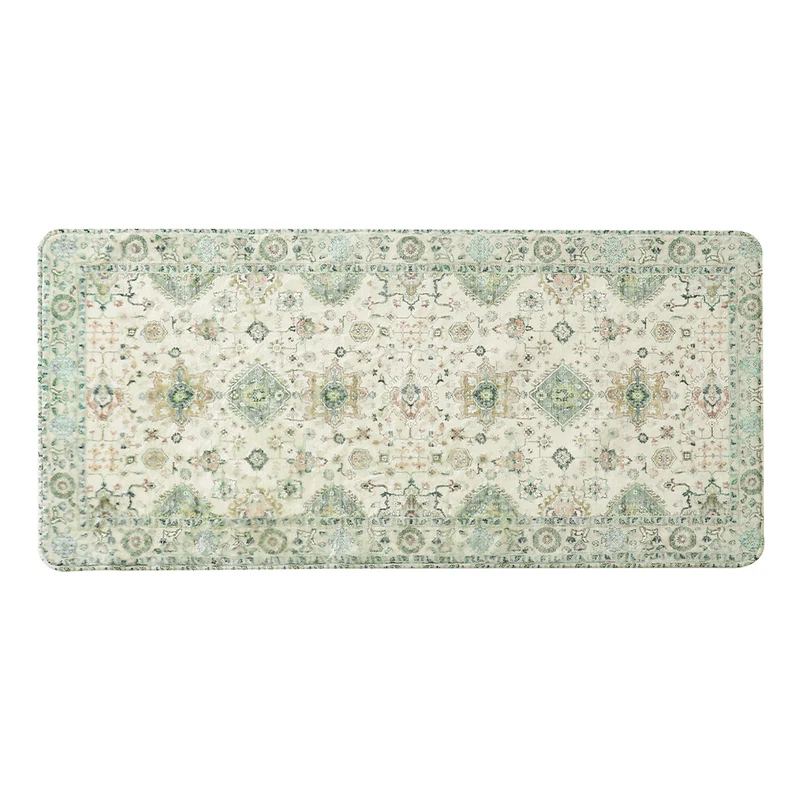 Vintage-inspired runner rug for hallway and kitchen with medallion pattern and non-slip backing Stornfield