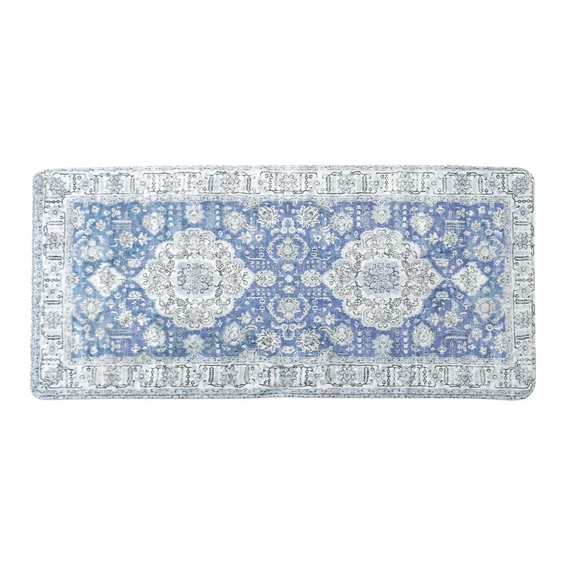 Vintage-inspired runner rug for hallway and kitchen with medallion pattern and non-slip backing Stornfield