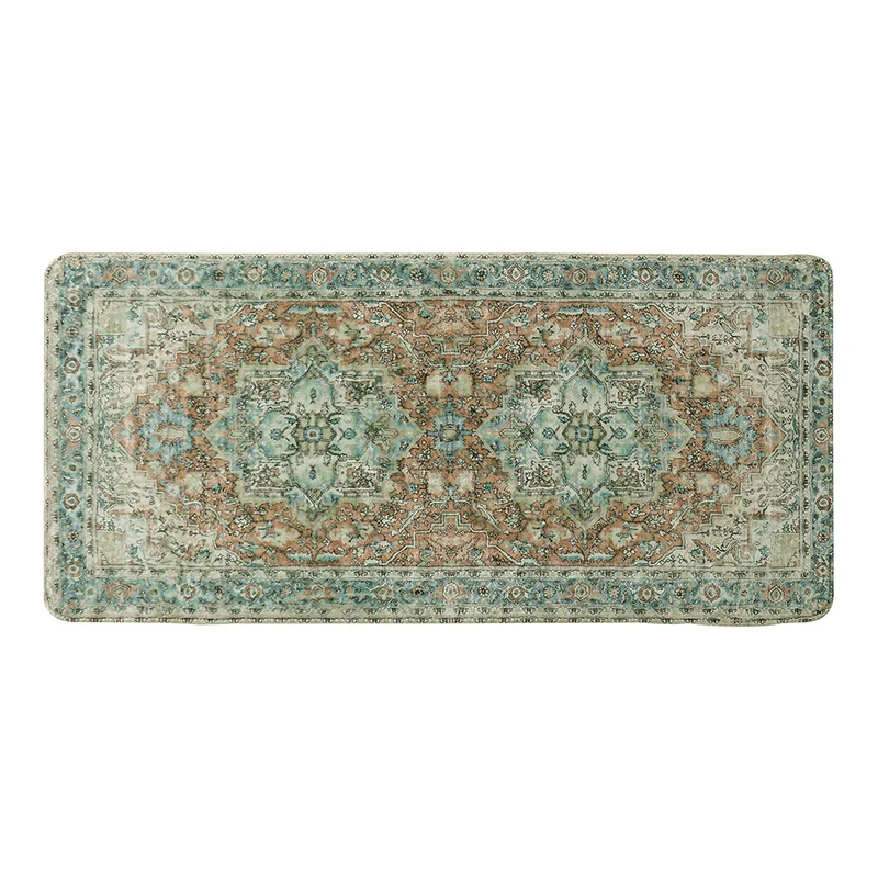 Vintage-inspired runner rug for hallway and kitchen with medallion pattern and non-slip backing Stornfield