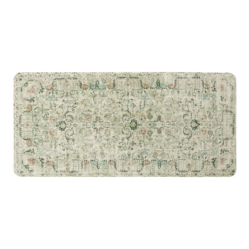Vintage-inspired runner rug for hallway and kitchen with medallion pattern and non-slip backing Stornfield