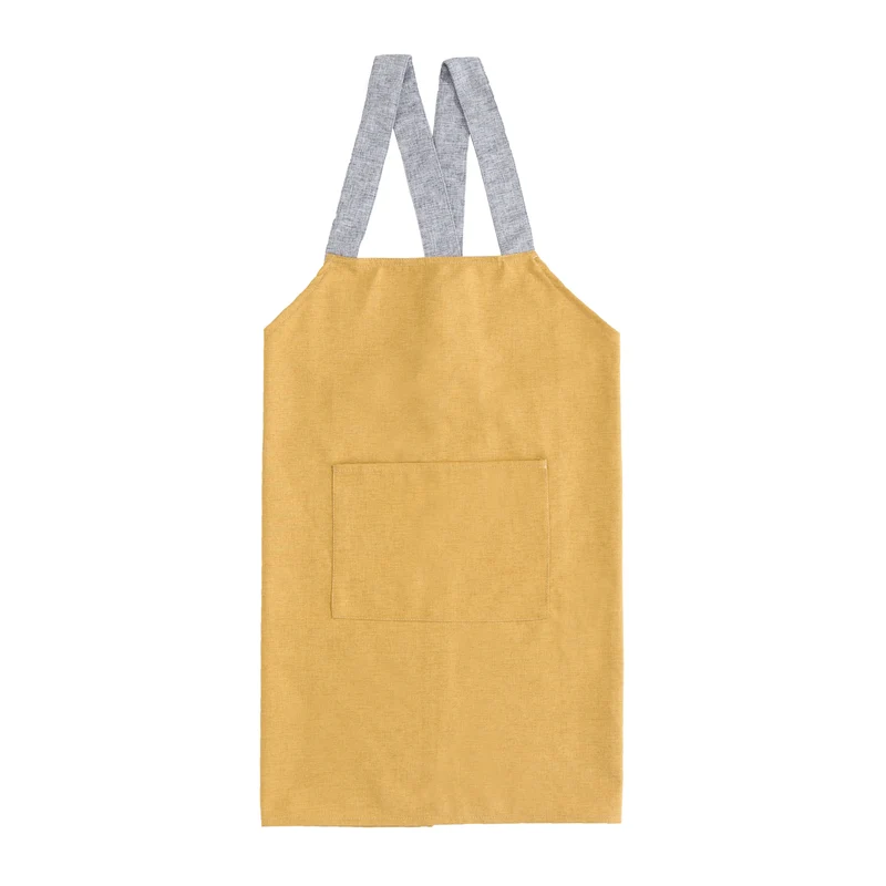 Adjustable canvas apron with wide contrast straps and applied front pocket Stornfield
