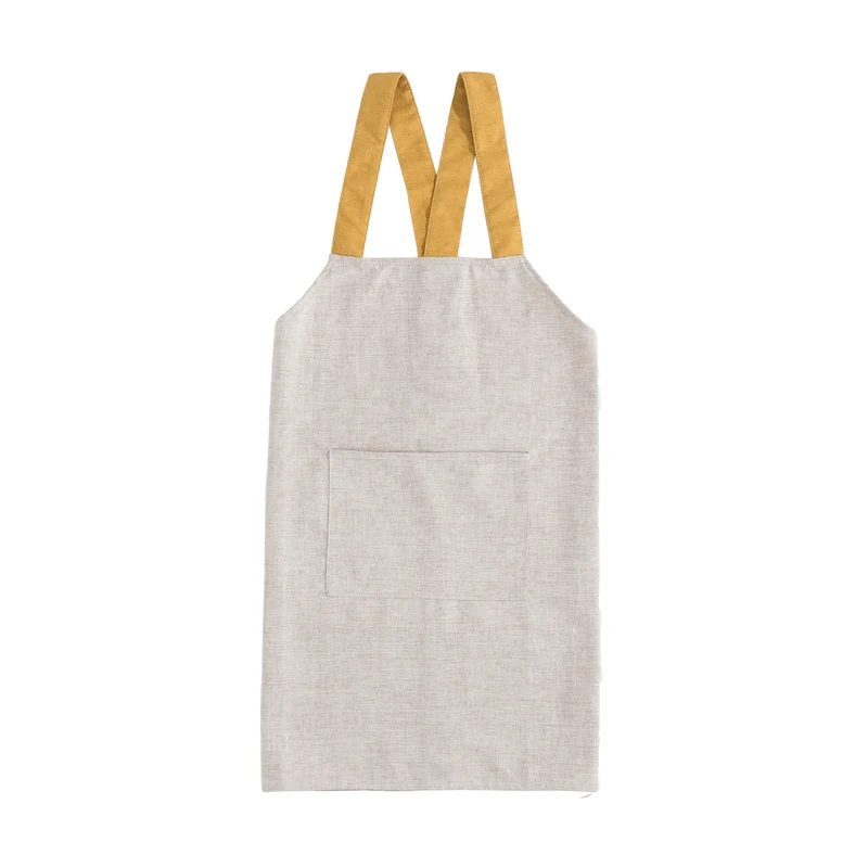 Adjustable canvas apron with wide contrast straps and applied front pocket Stornfield