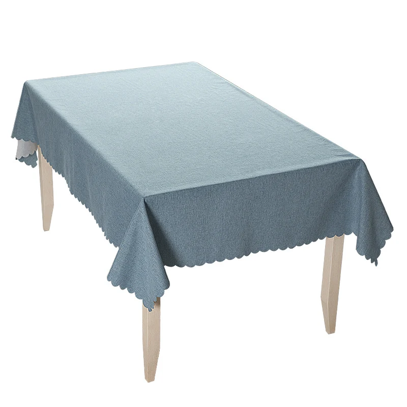 Tablecloth made of cotton blend with wavy hem and textured surface Stornfield