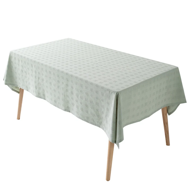 Tablecloth made of cotton blend with embossed square and circle relief Stornfield