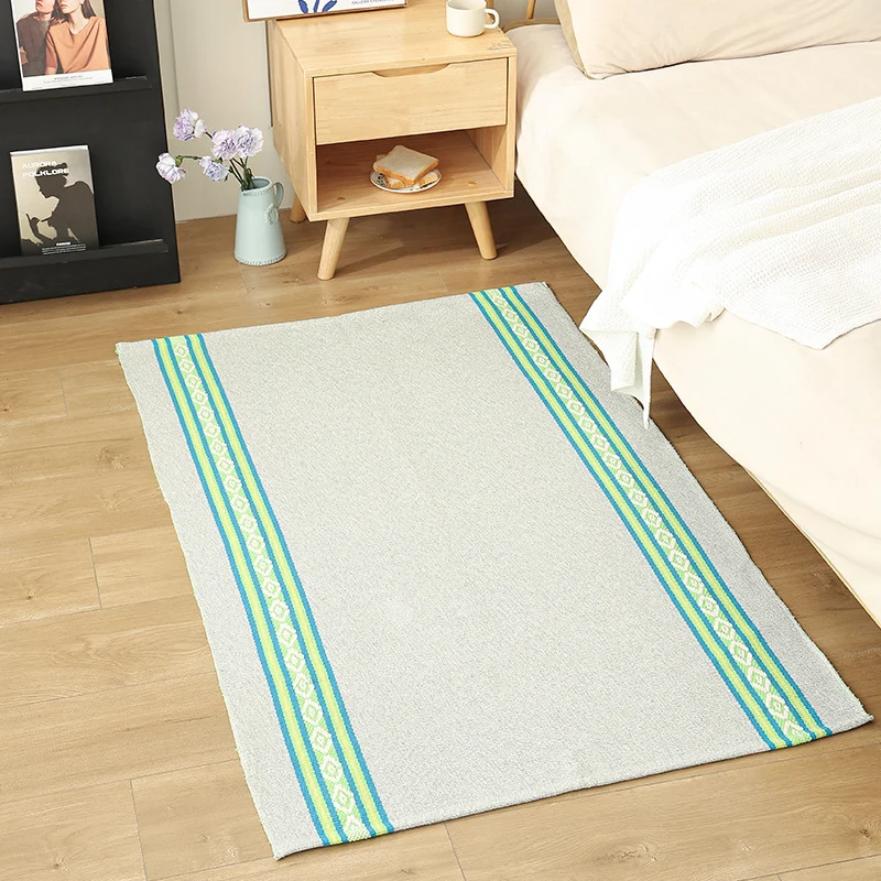 Modern flat-weave area rug with contrasting stripes and non-slip underside Stornfield