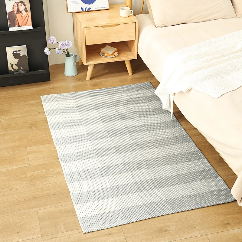 Modern flat-weave area rug with contrasting stripes and non-slip underside Stornfield