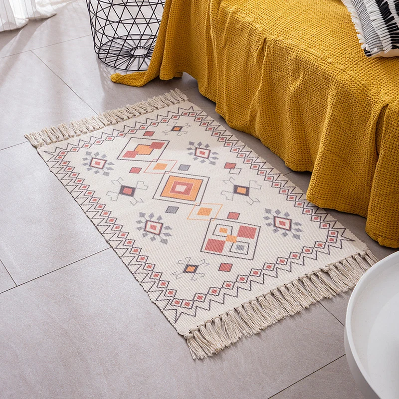 Decorative runner for dining table and console in Boho-Mandala design with fringes Stornfield