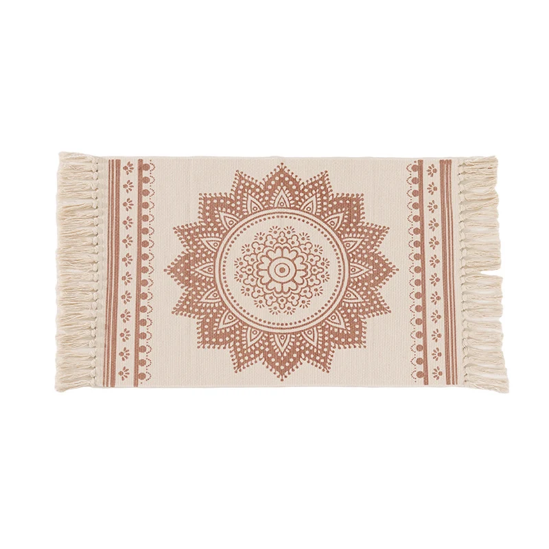 Decorative runner for dining table and console in Boho-Mandala design with fringes Stornfield
