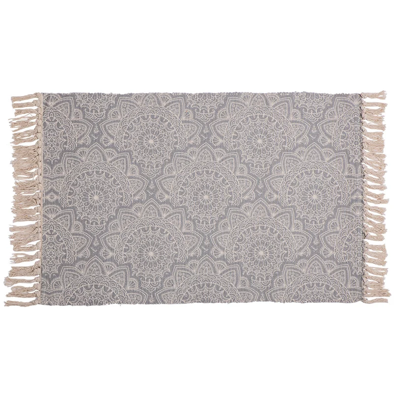Decorative runner for dining table and console in Boho-Mandala design with fringes Stornfield