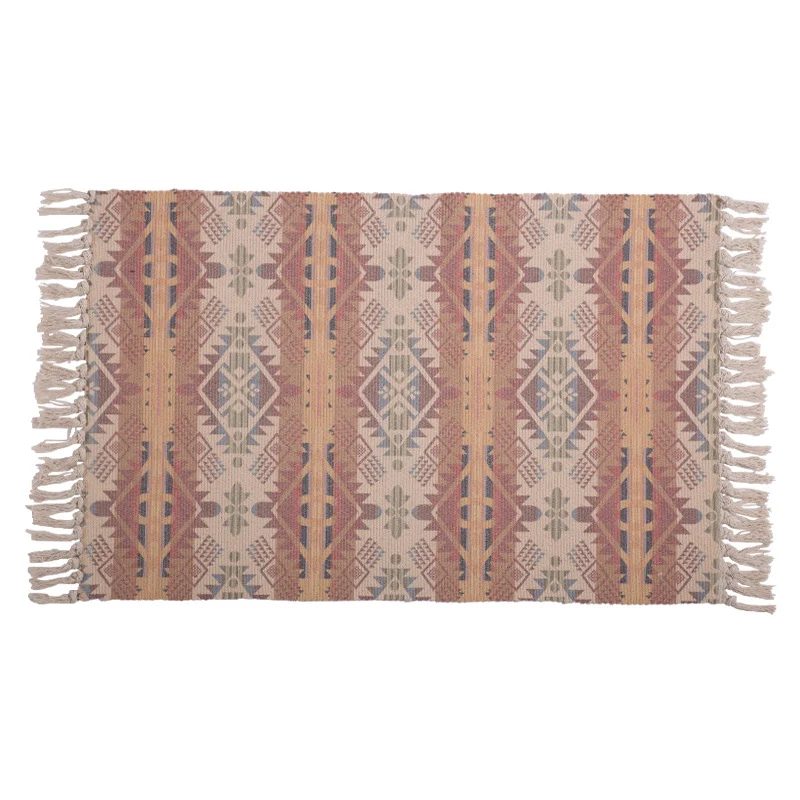 Decorative runner for dining table and console in Boho-Mandala design with fringes Stornfield