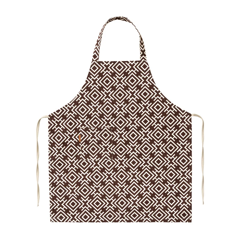 Cotton-linen cooking apron with pocket and adjustable neck strap Stornfield