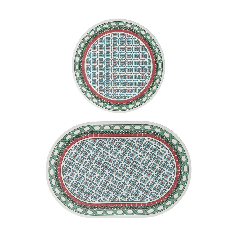 Bathroom Mat Set Stornfield with non-slip soft back underside and fine lace pattern look
