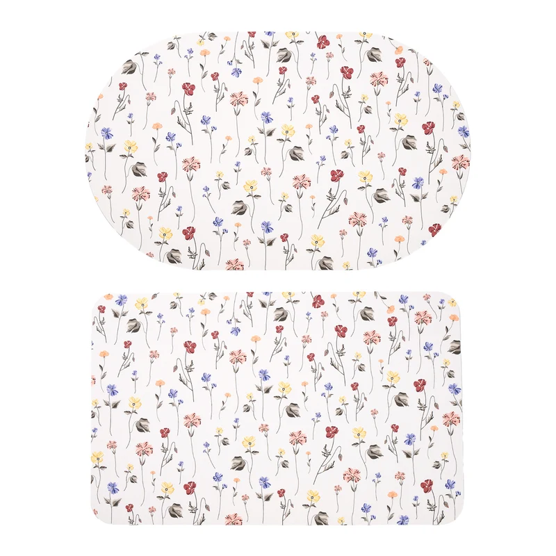 Stornfield Bath Mat Set made of soft microfiber with non-slip latex backing and delicate ornamental print