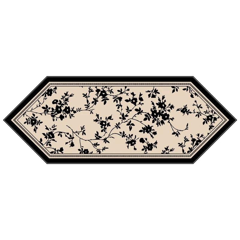 Refrigerator Top Floral Jacquard Runner with Tassel