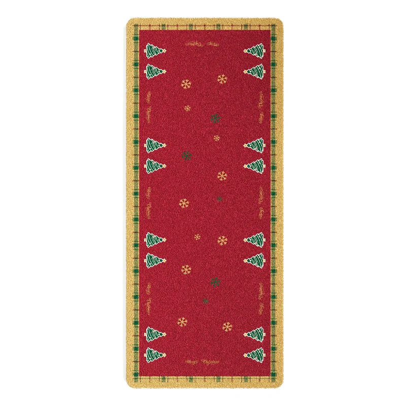 Quilted Holiday Sofa Seat Protector with Anti-Slip Backing and Christmas Tree Print