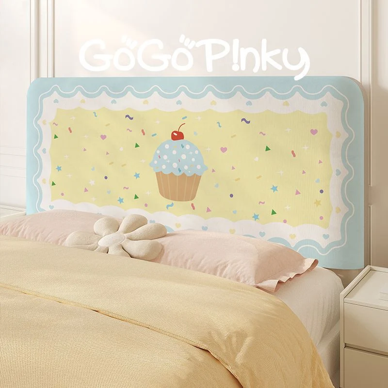 Padded Decorative Cupcake Headboard Cover with Scalloped Frame and Soft Upholstery