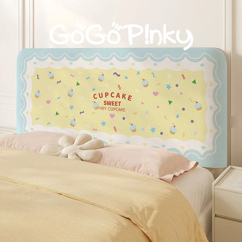 Padded Decorative Cupcake Headboard Cover with Scalloped Frame and Soft Upholstery