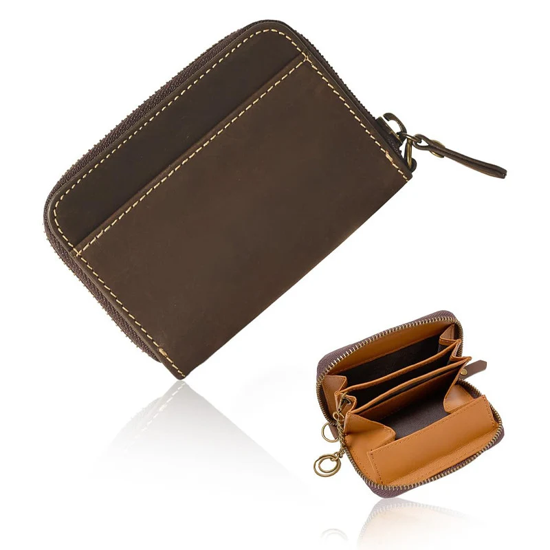Reißverschluss Leder Geldbörse Organizer Karnz