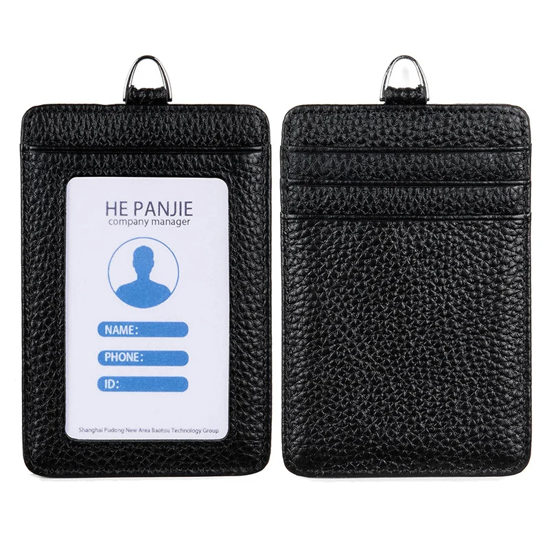 Vielseitiger RFID-blockierender Leder-Ausweishalter Karnz