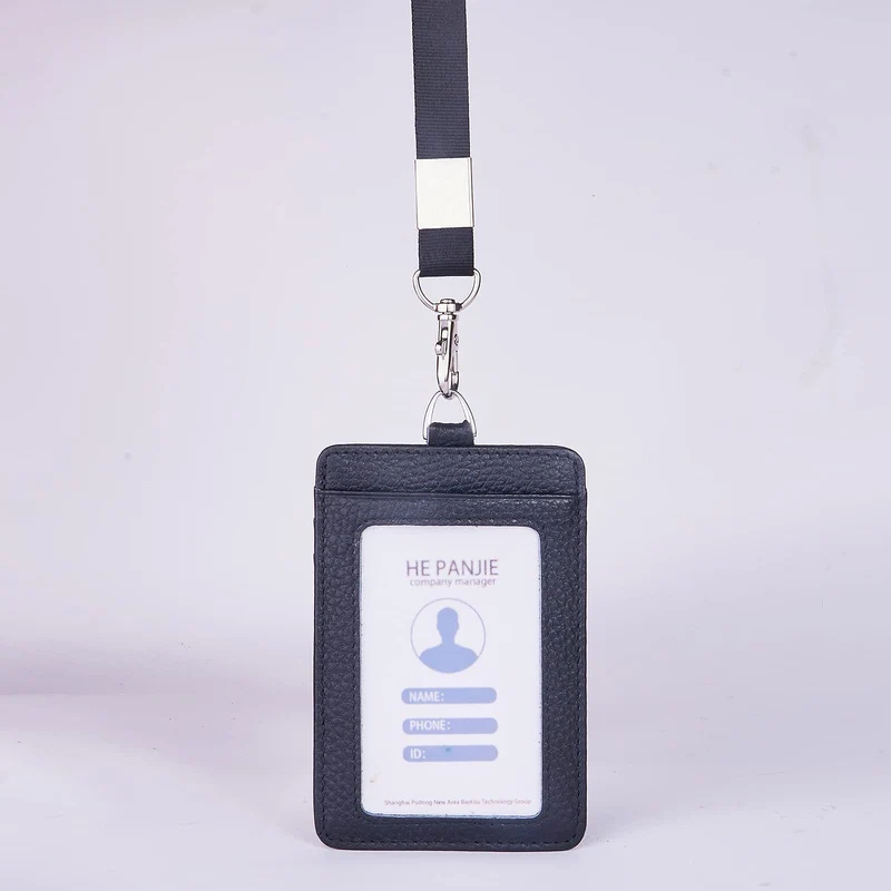 Vielseitiger RFID-blockierender Leder-Ausweishalter Karnz