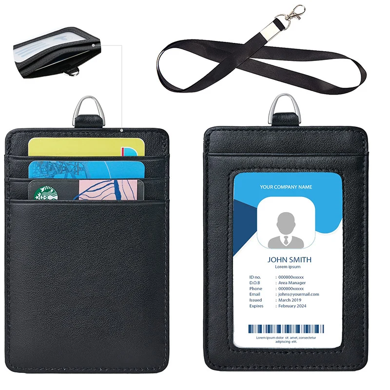 Vielseitiger RFID-blockierender Leder-Ausweishalter Karnz